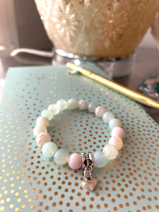 blue agate mala bracelet comotocapri empowerment kids jewelry