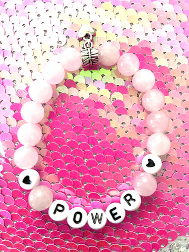 power pink quartz comotocapri mala beads bracelet empowerment