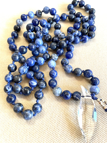 sodalite mala necklace como to capri comotocapri crystal pendant 