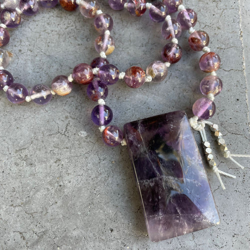 phantom-amethyst-purple-quartz-mala necklace-como to capri